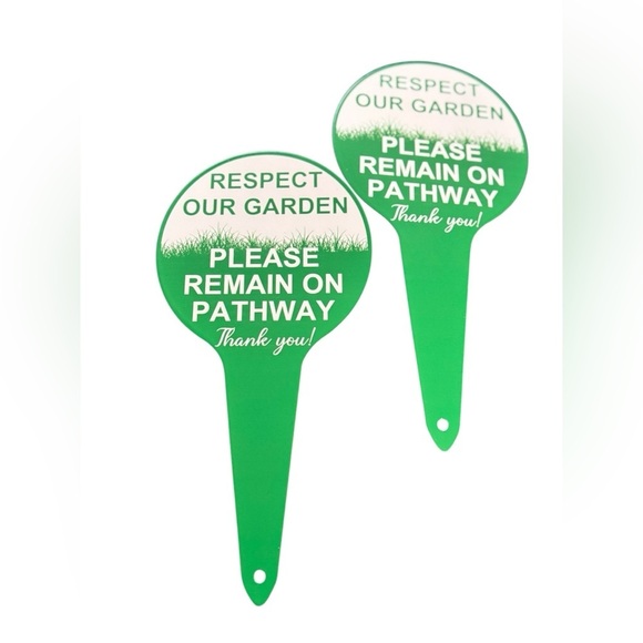 Metal Care Signs Respect Our Garden Please Remain On Pathway Stick In Ground 12” - Picture 1 of 3